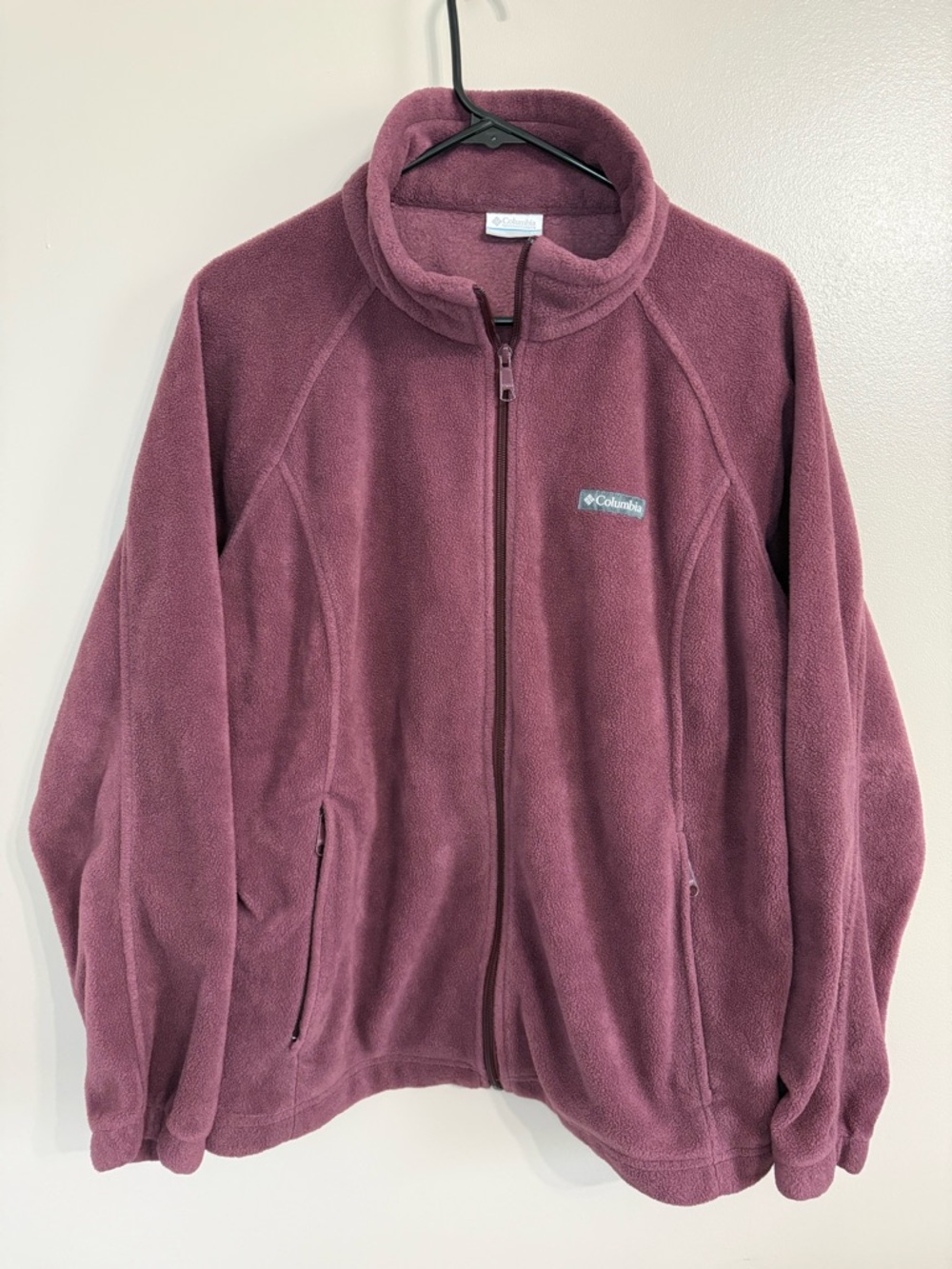 Columbia Full-Zip Benton Springs Fleece Jacket Coat Burgundy/Plum Women’s 2X
